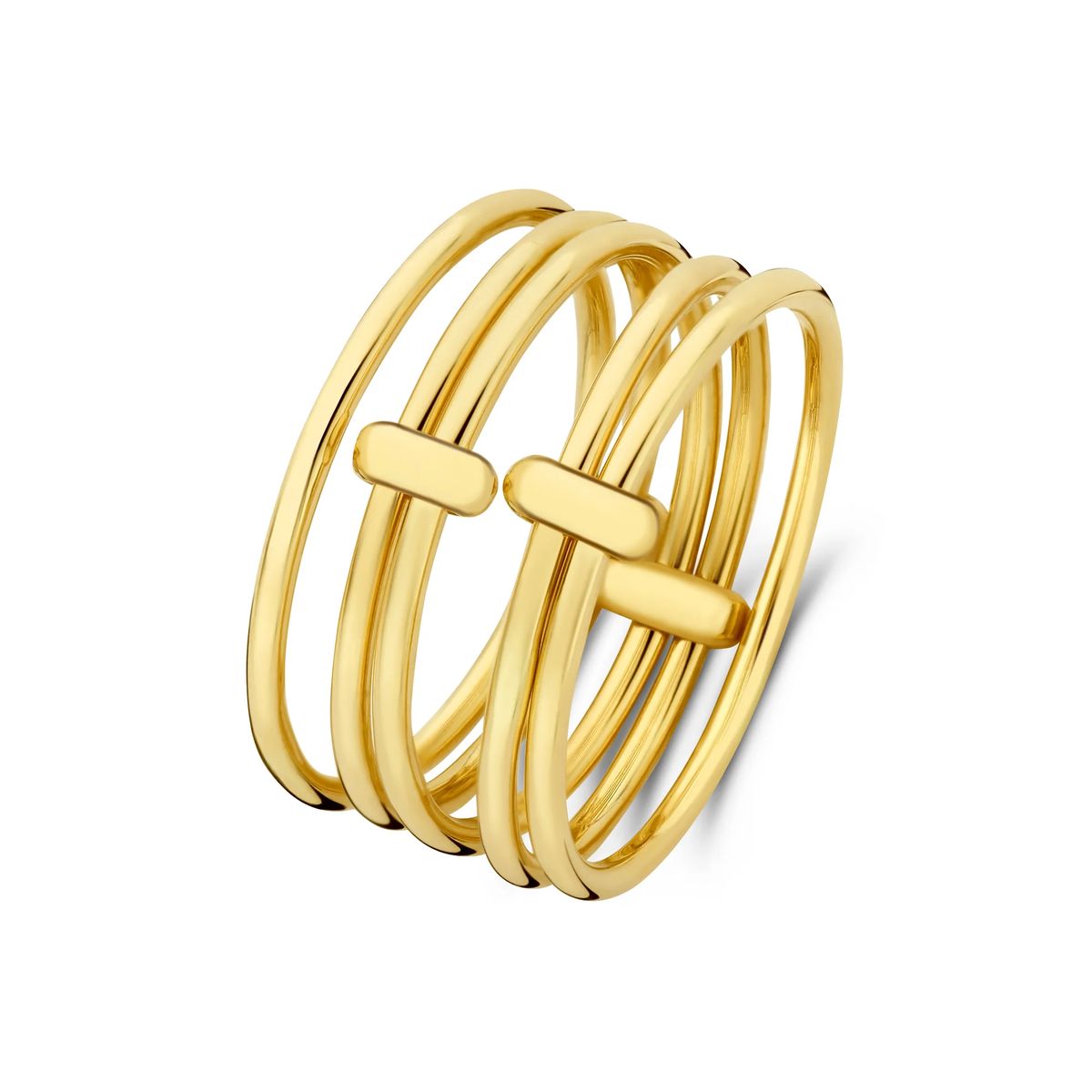 5-teiliger stapelbarer Gold-Multiring