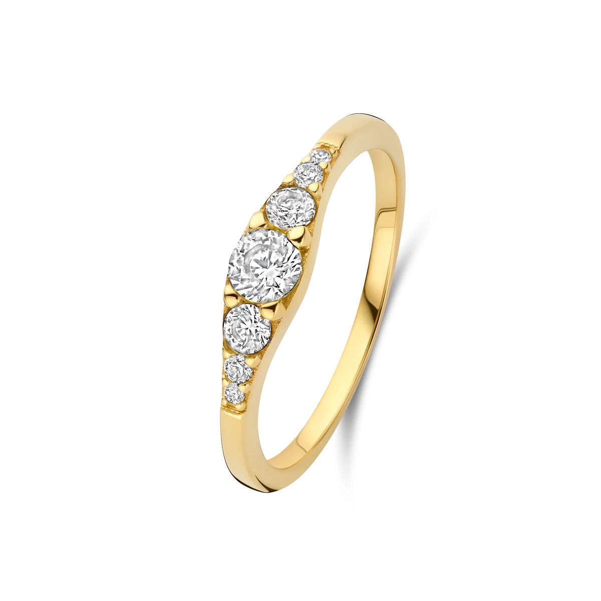 Funkelnder Zirkonia Gold Stapelring