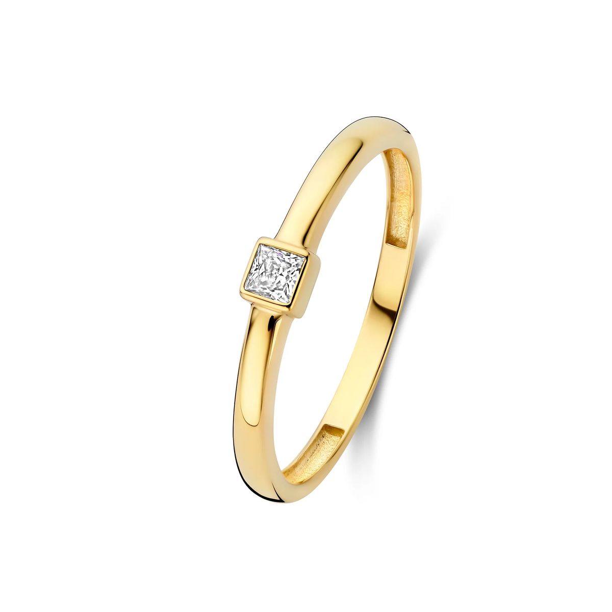 Minimalistischer Stapelring mit quadratischem Zirkonia