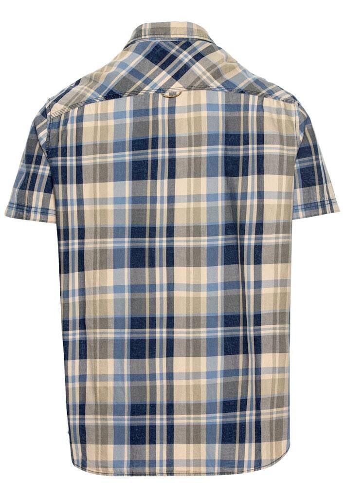 Klassisches blaues kariertes Baumwollhemd