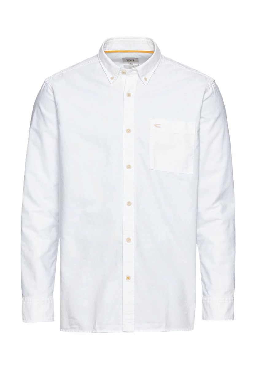 Klassisches weißes Baumwollhemd mit Knopfleiste