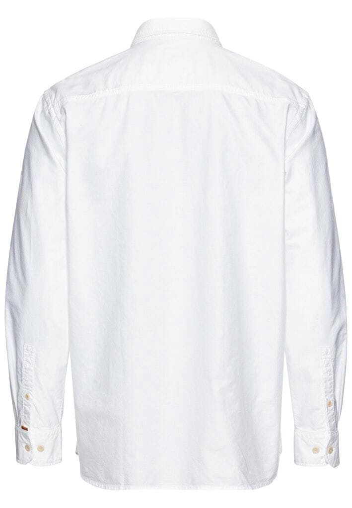 Klassisches weißes Baumwollhemd mit Knopfleiste