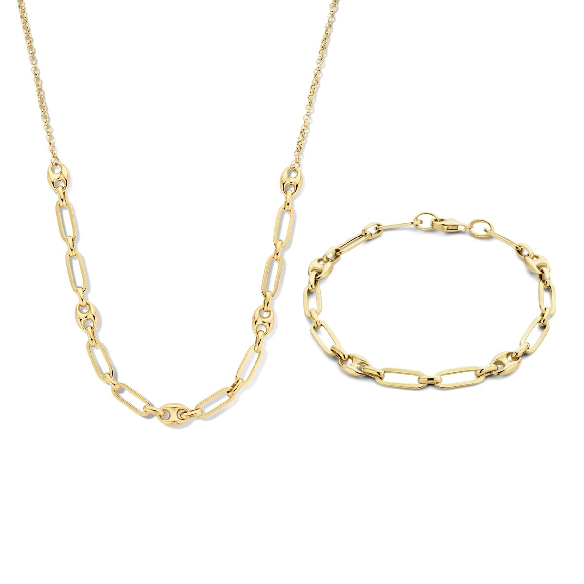 Feines Gold-Gliederschmuck-Set