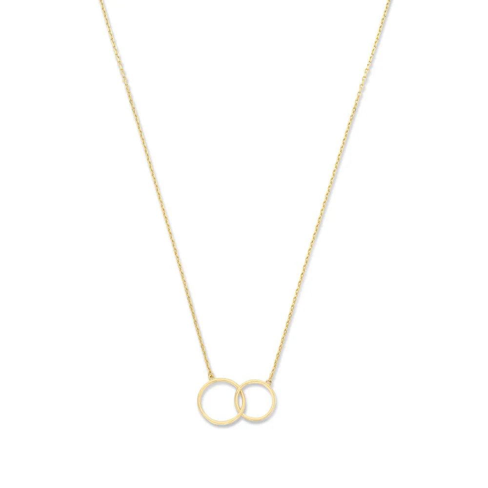 Goldkette mit zwei verschlungenen Ringen