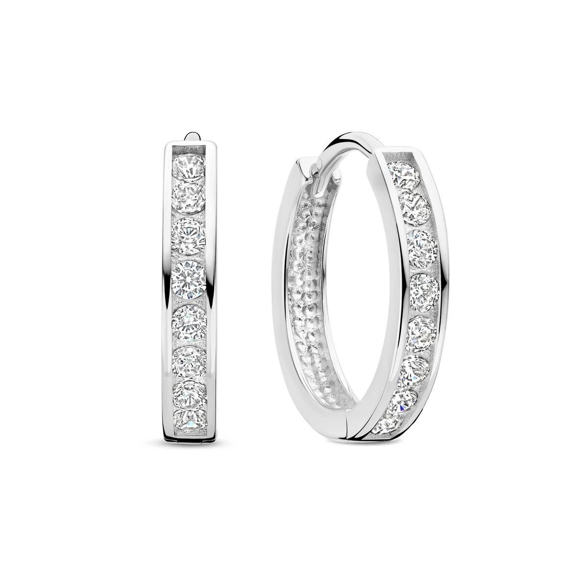 Elegante Creolen mit Zirkonia-Besatz