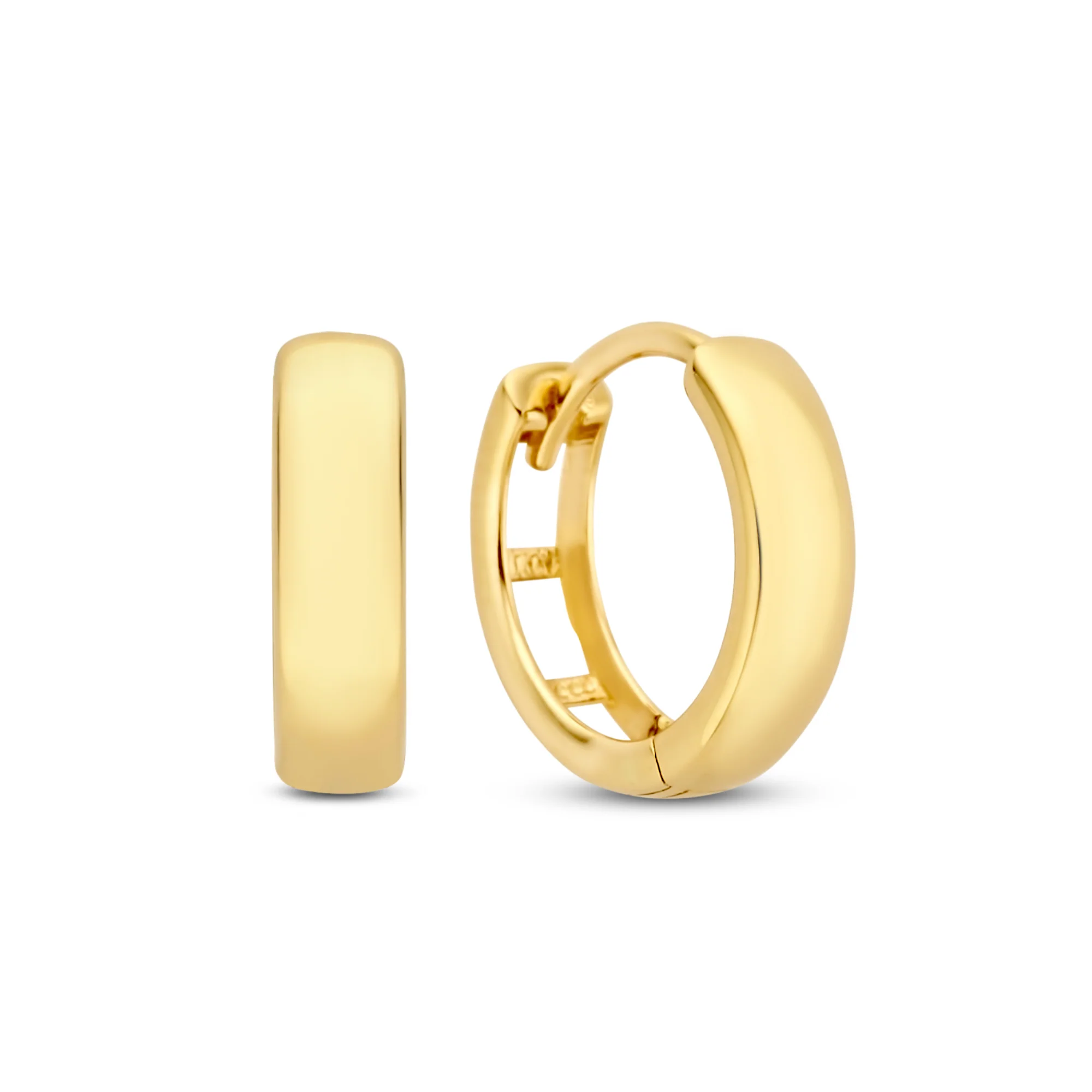 Klassische Polierte Goldene Huggie-Creolen