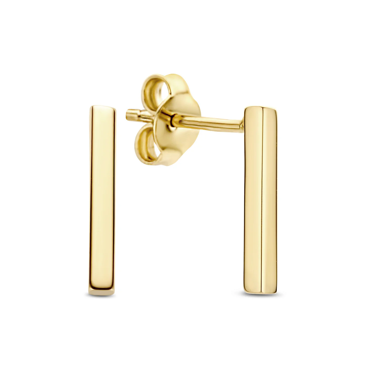 Minimalistische Goldene Stab-Ohrstecker