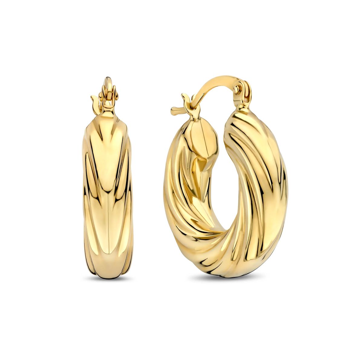 Gedrehte 14K Gold-Creolen