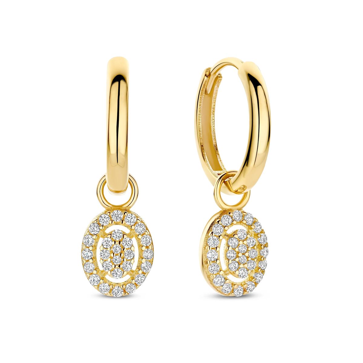 Elegante Creolen mit Pavé-Anhänger