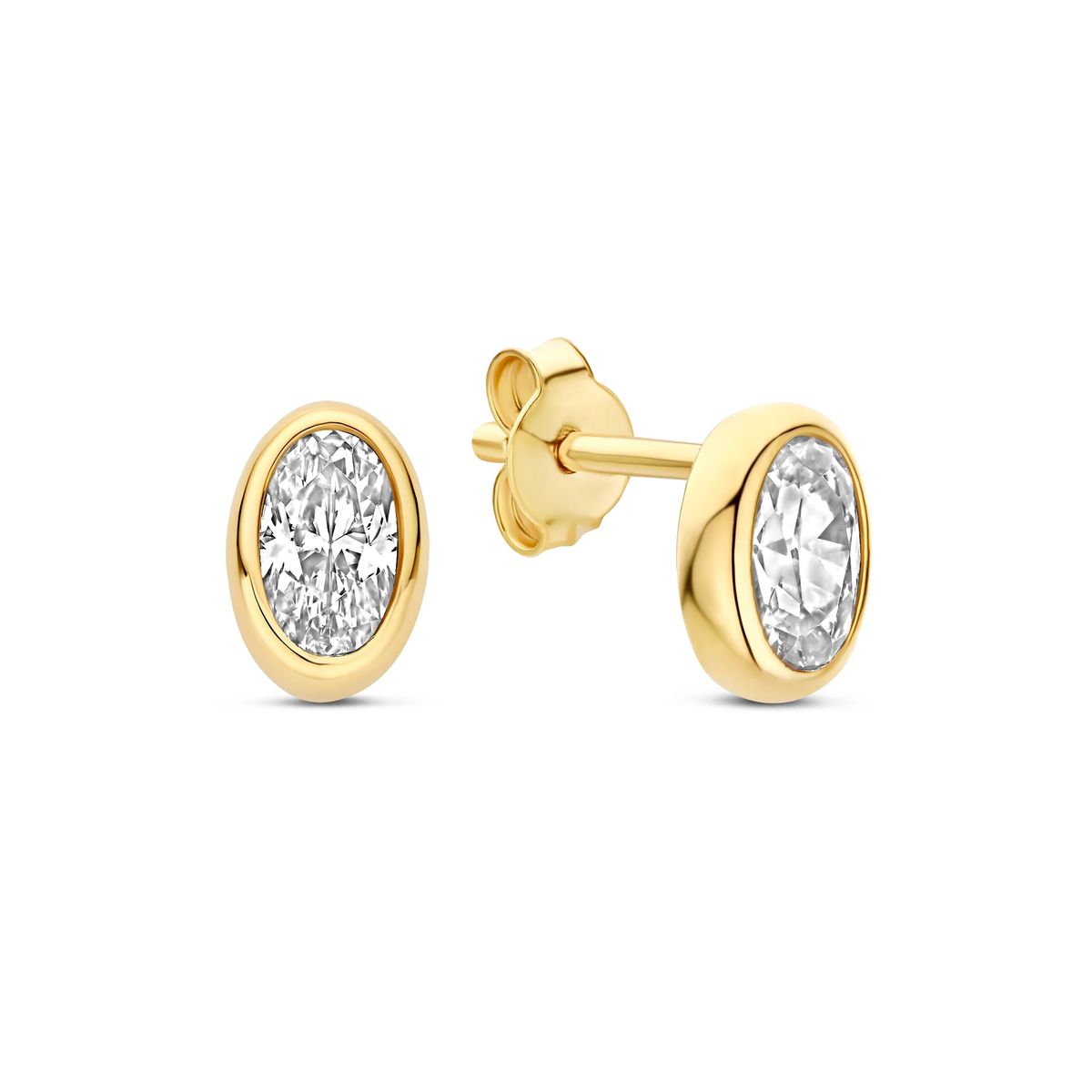 Ovale Goldstecker mit Zargenfassung