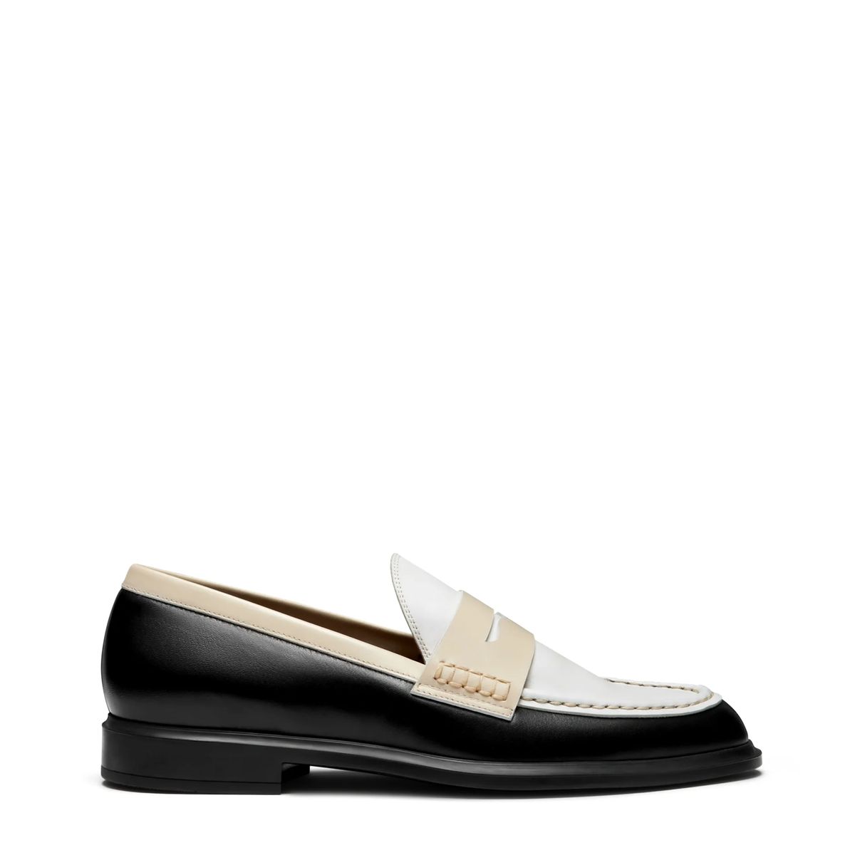 Dreifarbige Penny-Loafer aus Leder