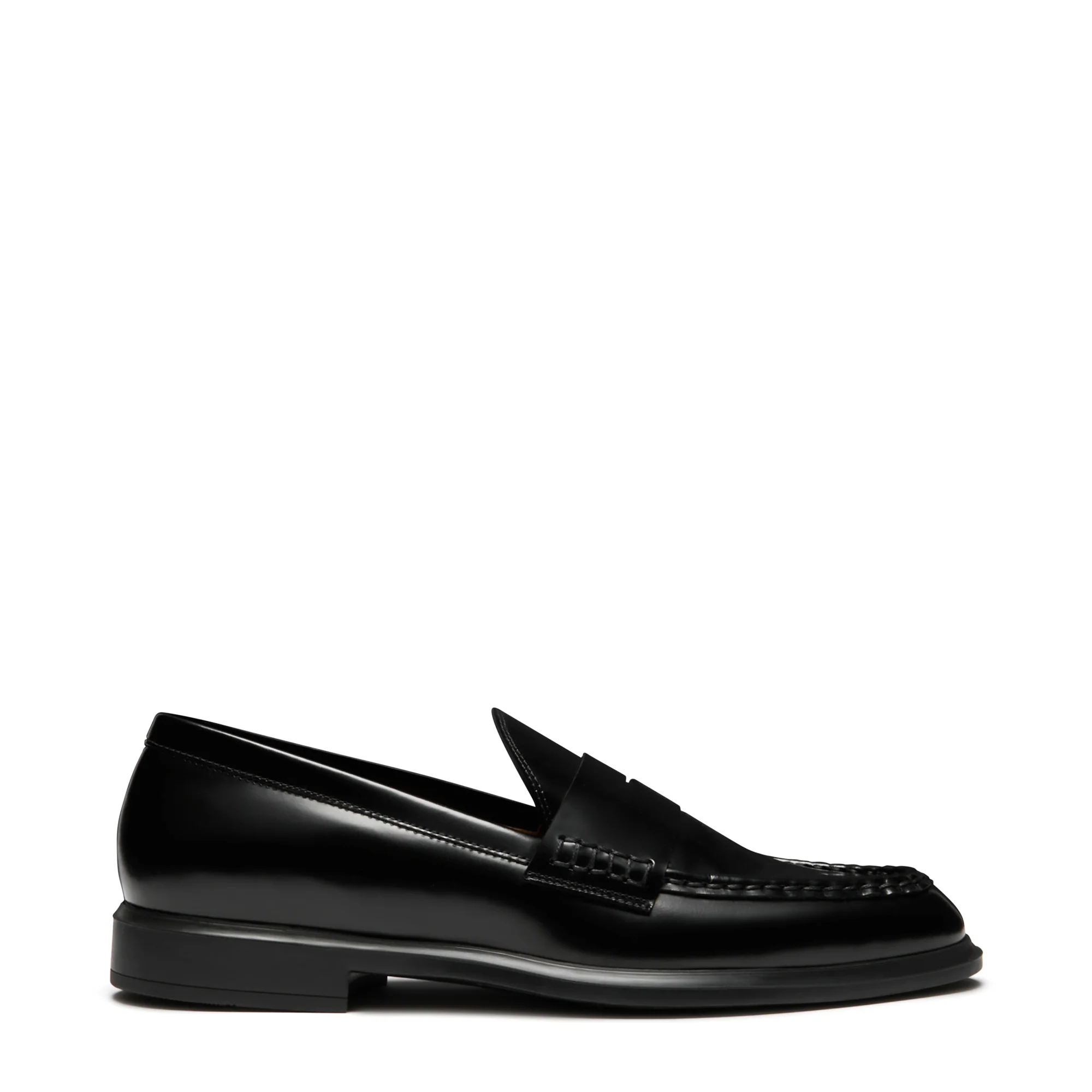 Polierte Spazzolato-Leder Loafers