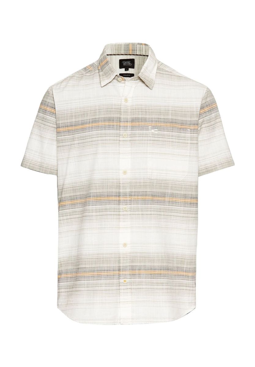 Gestreiftes Kurzarm-Freizeithemd aus Baumwolle