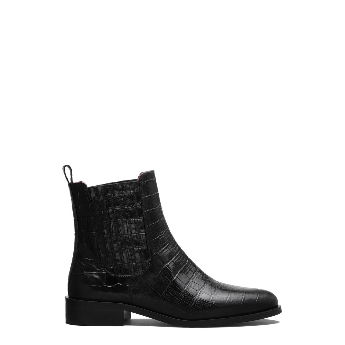 Chelsea-Boots mit Kroko-Prägung