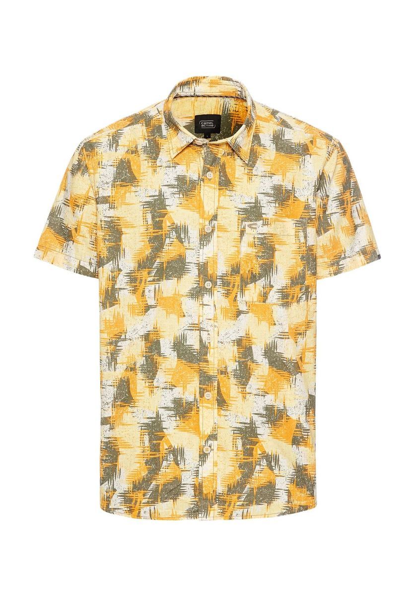 Gemustertes Kurzarmhemd aus Baumwolle