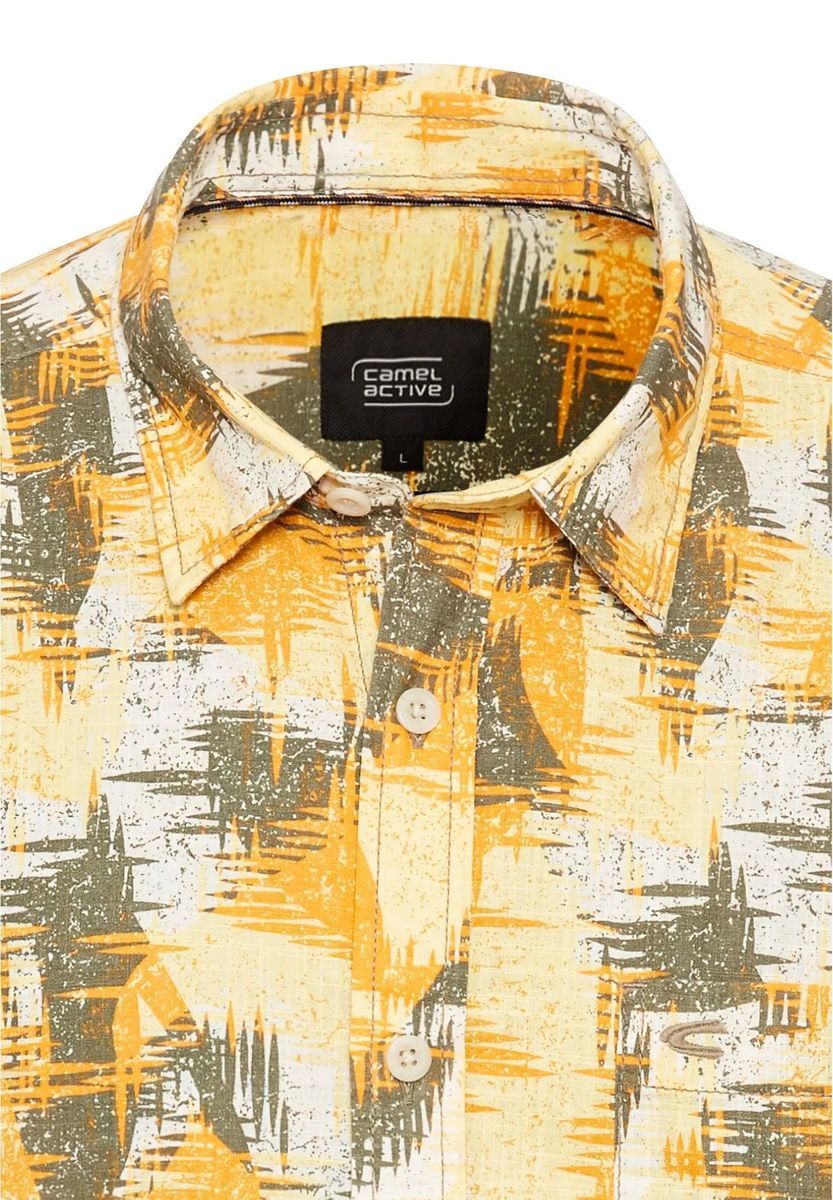 Gemustertes Kurzarmhemd aus Baumwolle