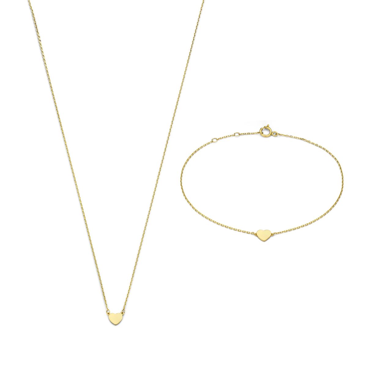 Minimalistisches Schmuckset mit Herzanhänger