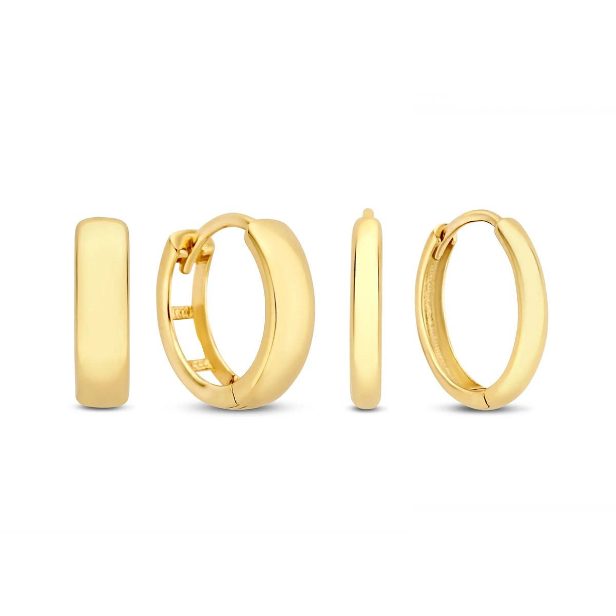 Minimalistisches 14k Gold Creolen Set