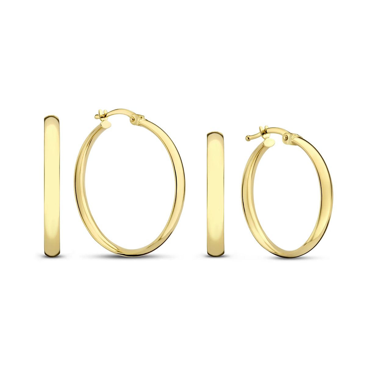 Poliertes Gold-Creolen-Set