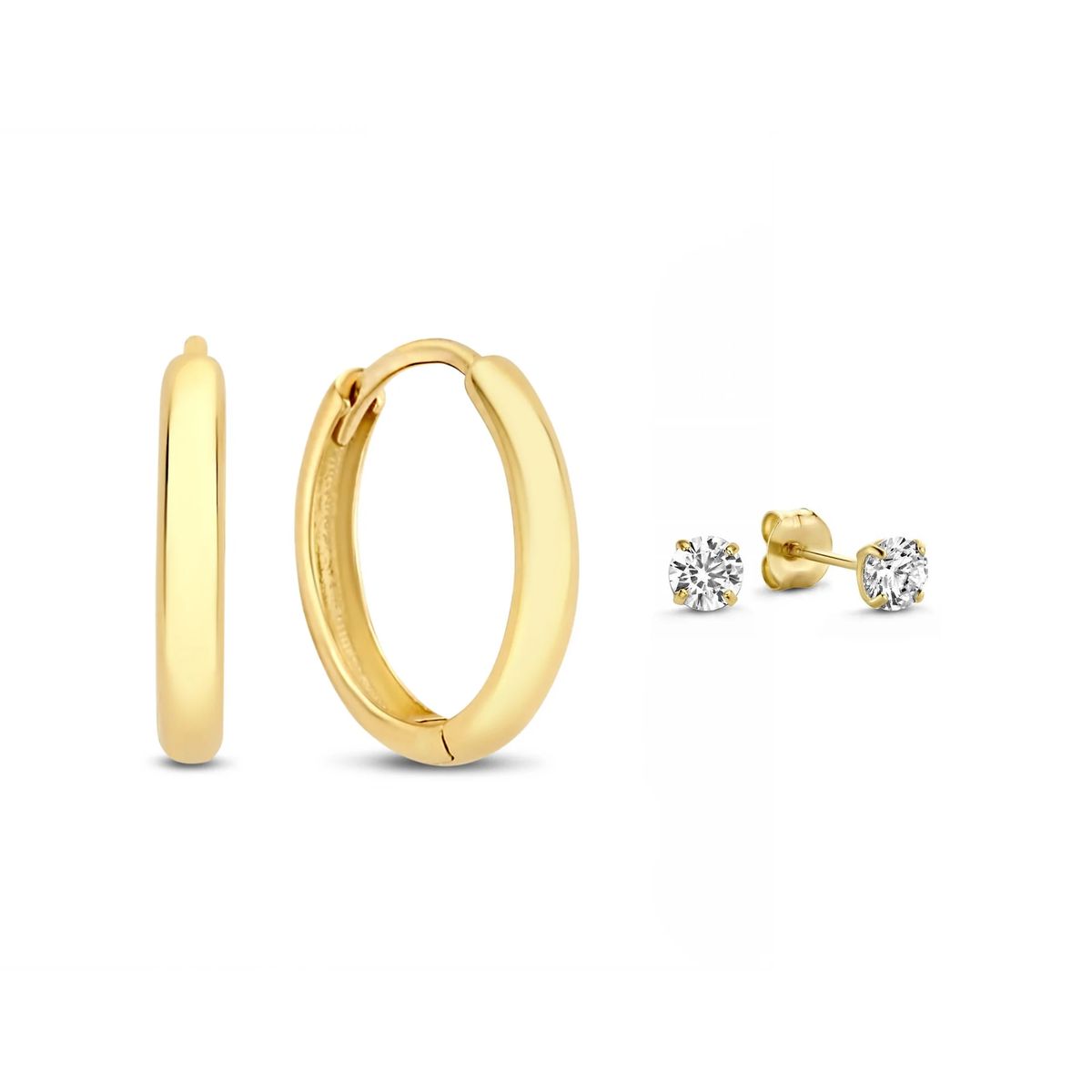 Elegantes Set aus Creolen und Steckern