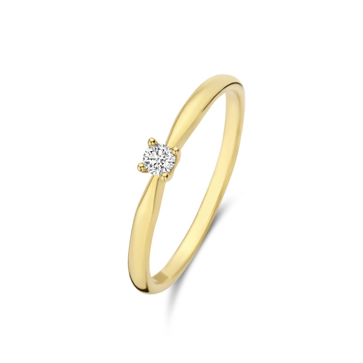 Eleganter Goldring mit Diamant-Solitär