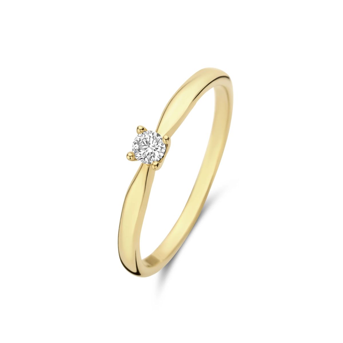Eleganter Goldring mit Diamantsolitär
