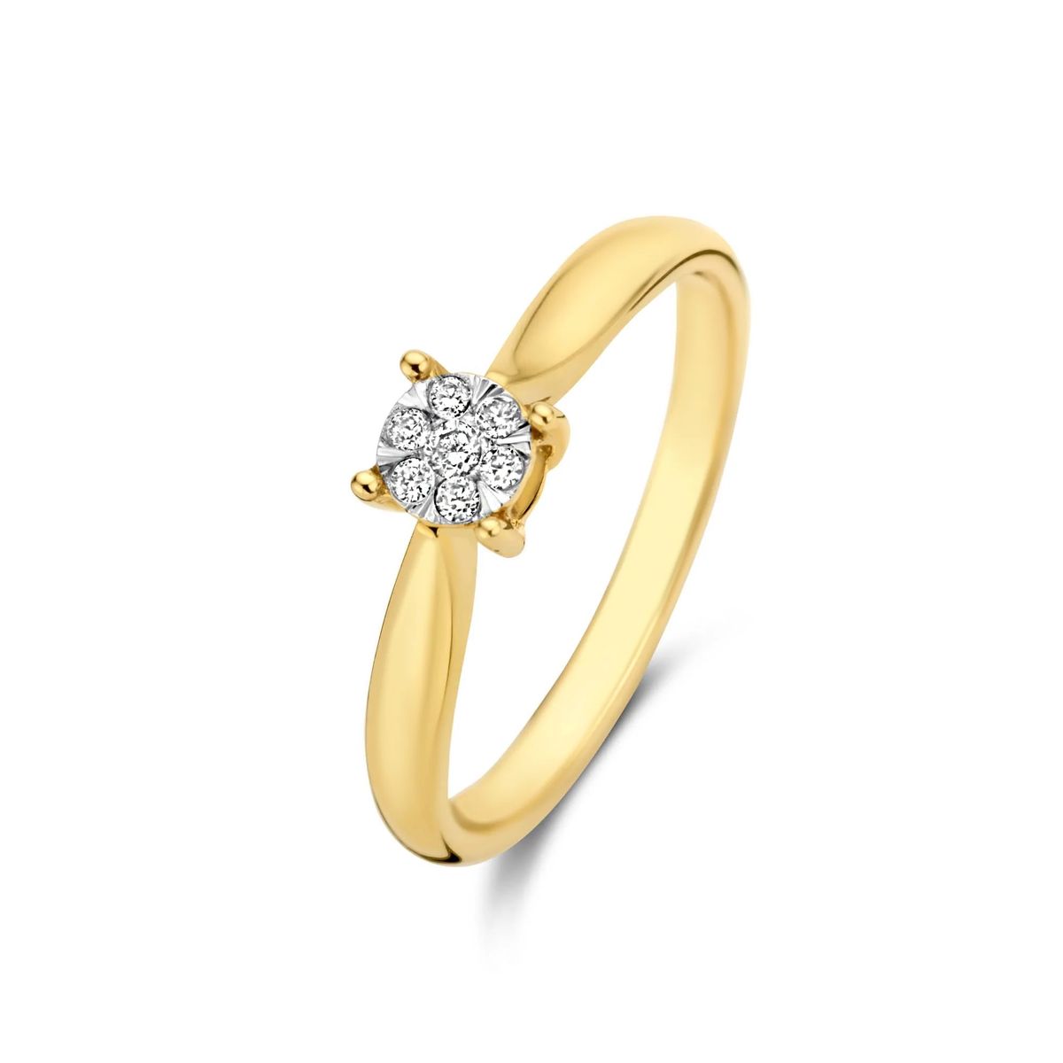 Goldring mit Diamant-Cluster-Verzierung