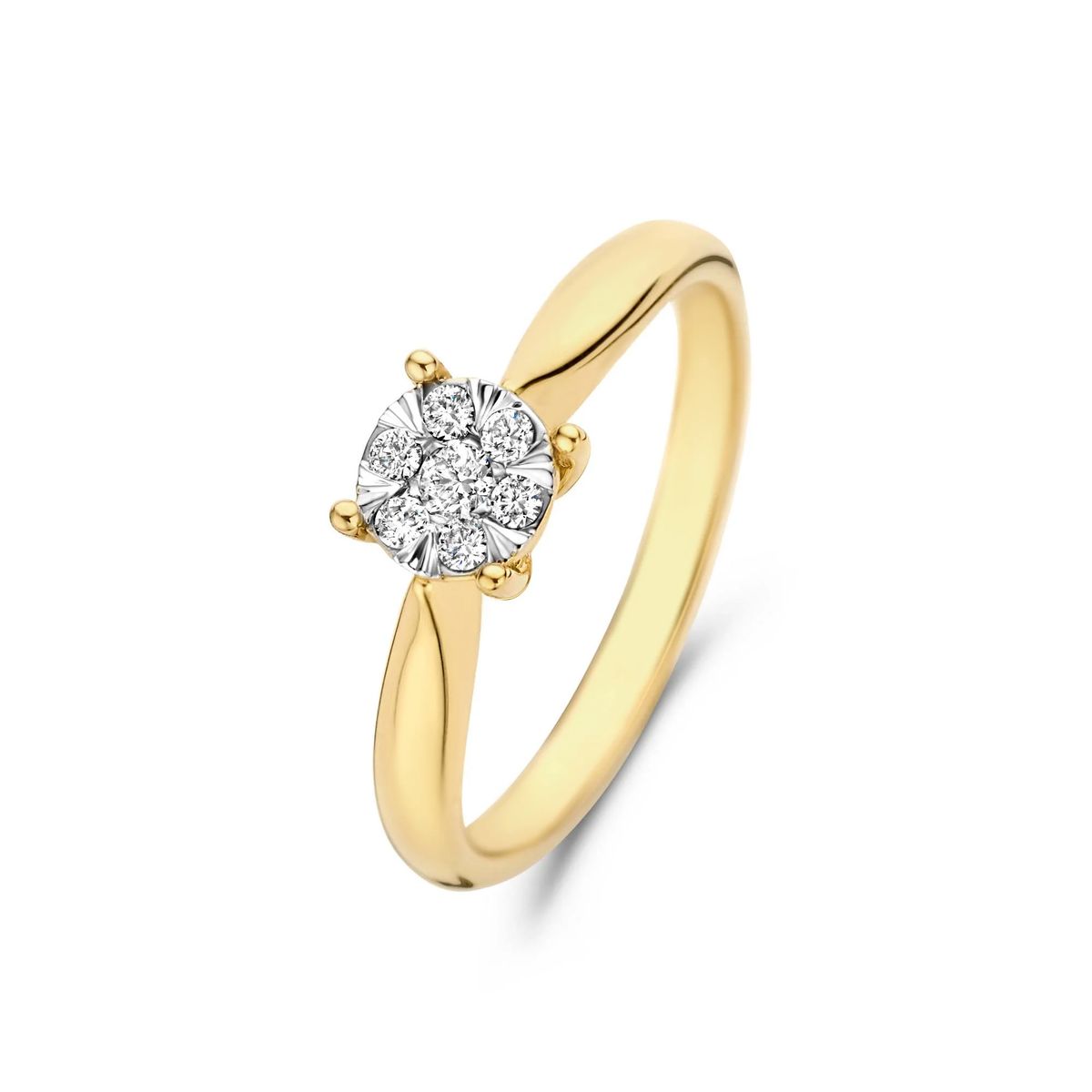 Eleganter Goldring mit Diamant-Cluster