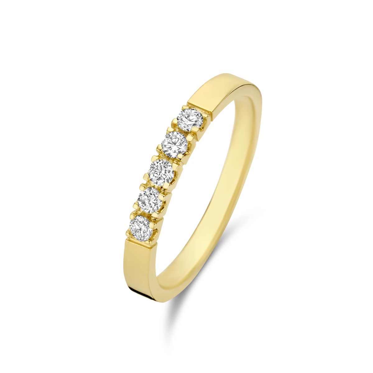 Goldring mit fünf Diamanten