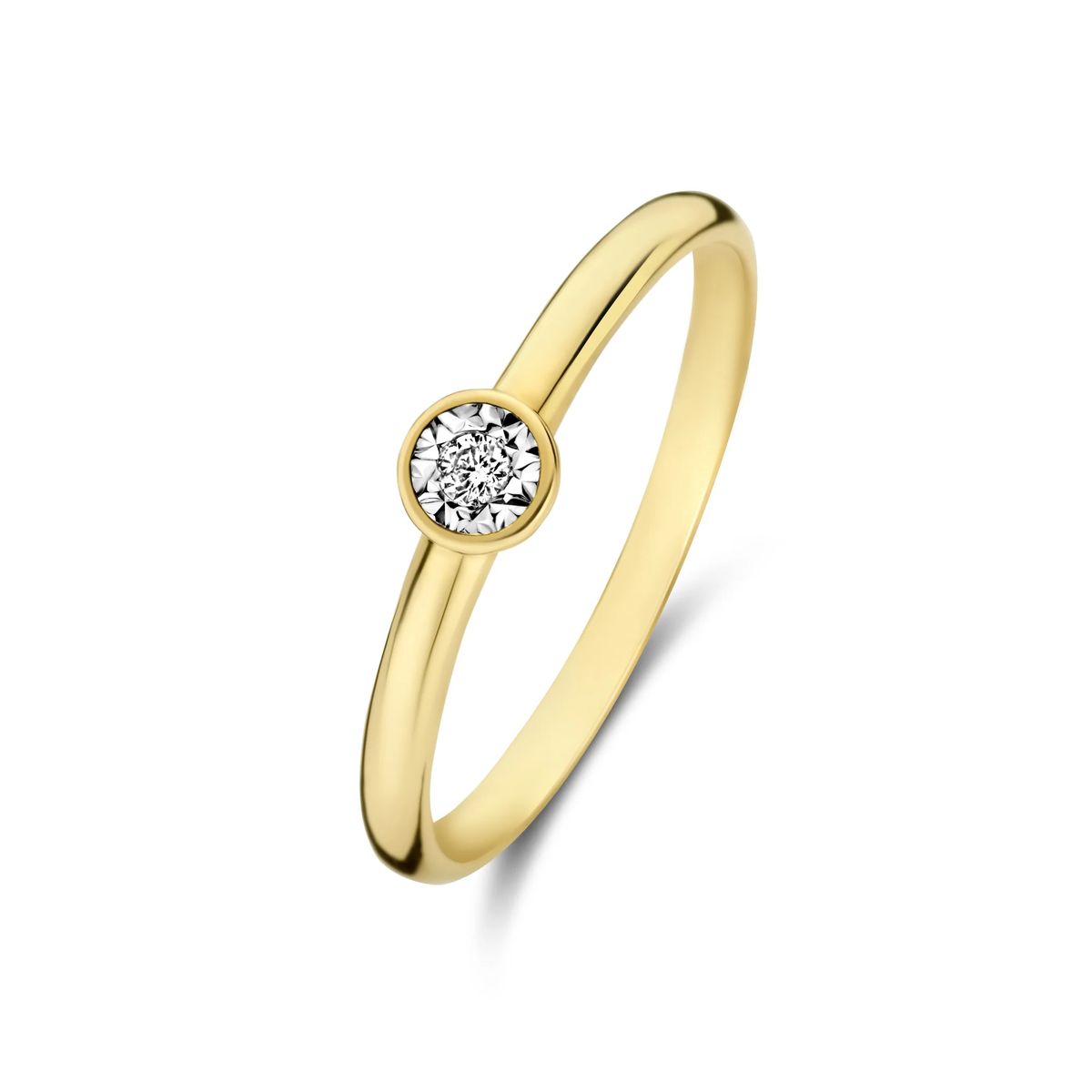 Minimalistischer Diamantring mit Zargenfassung