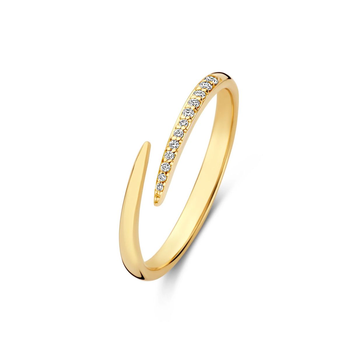 Diamantbesetzter Wickelring aus Gold