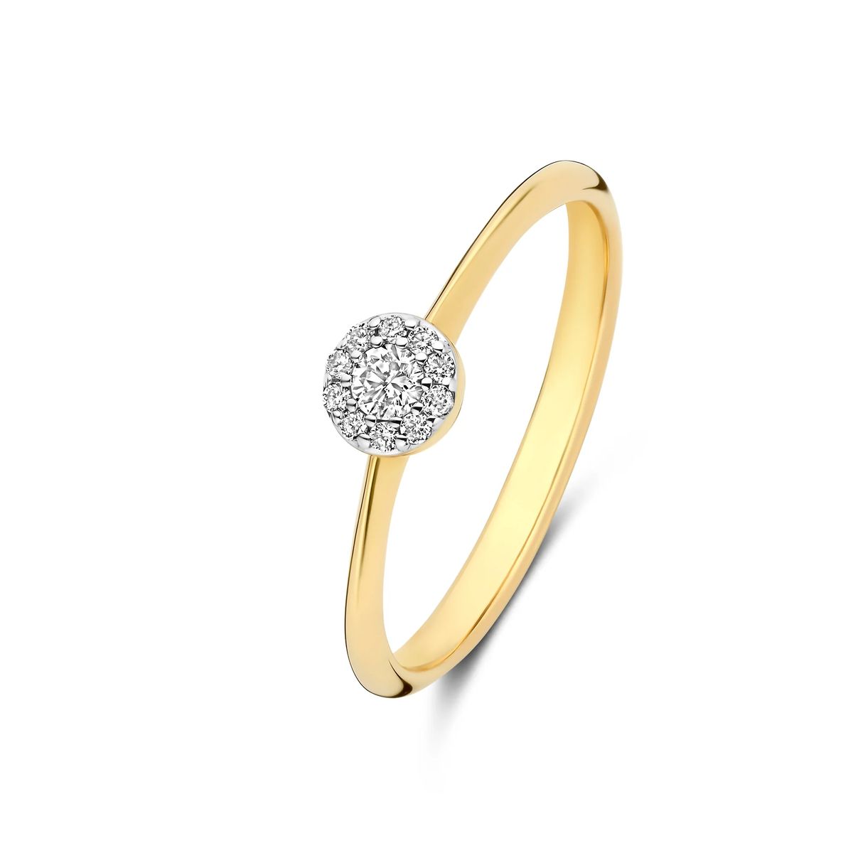 Diamant Cluster Gold Solitärring