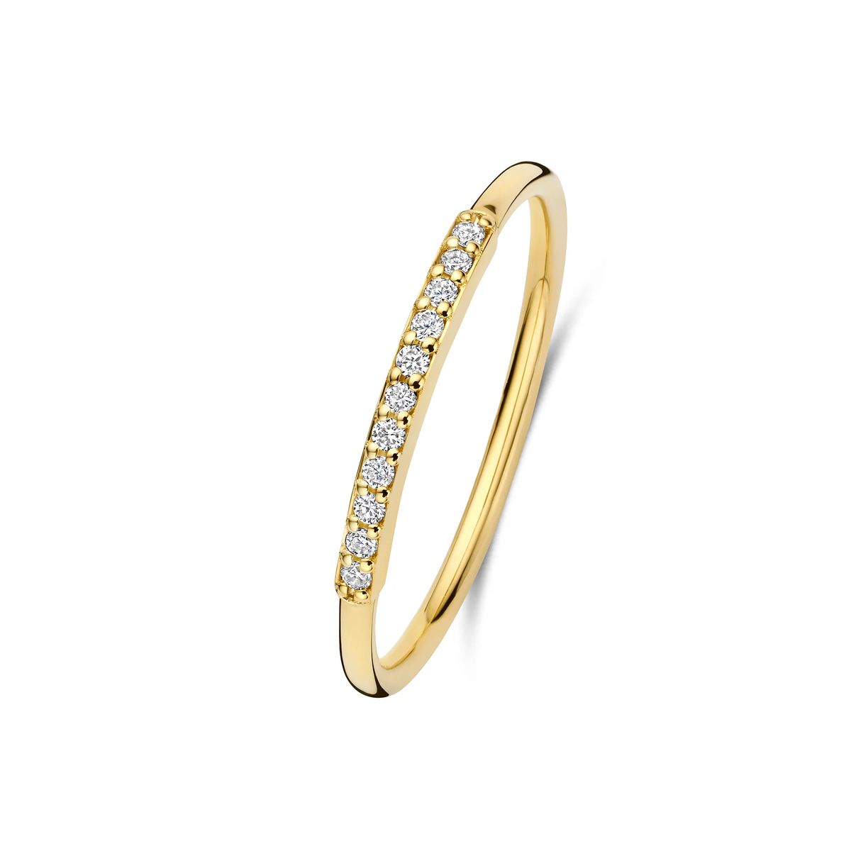 Eleganter Goldring mit Diamant-Pavé