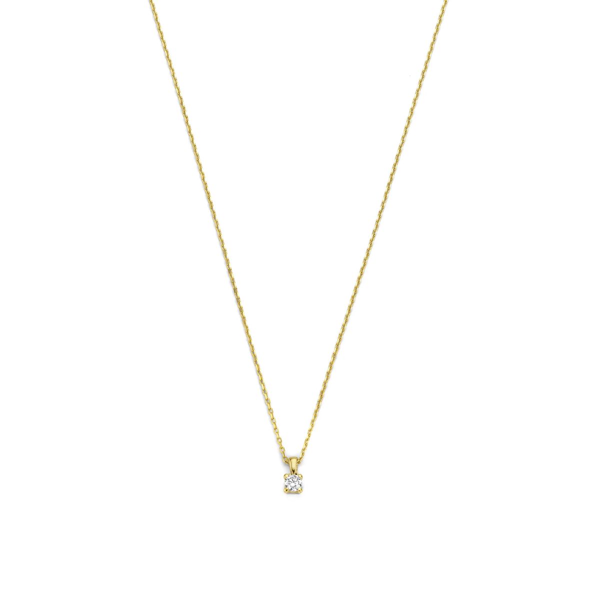 Minimalistische Goldkette mit Solitär-Diamant