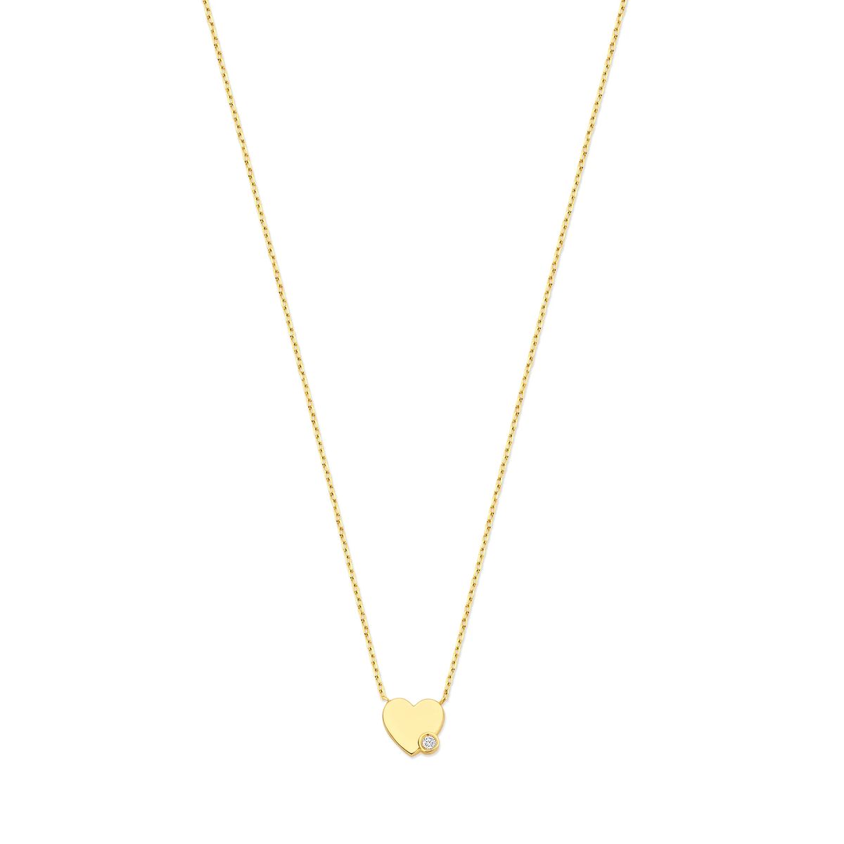 Herzhalskette mit Diamant-Besatz
