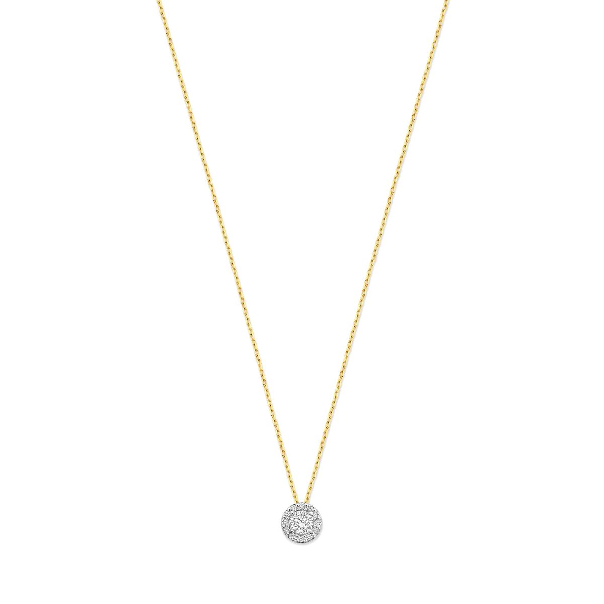 Goldkette mit Diamant-Halo-Anhänger