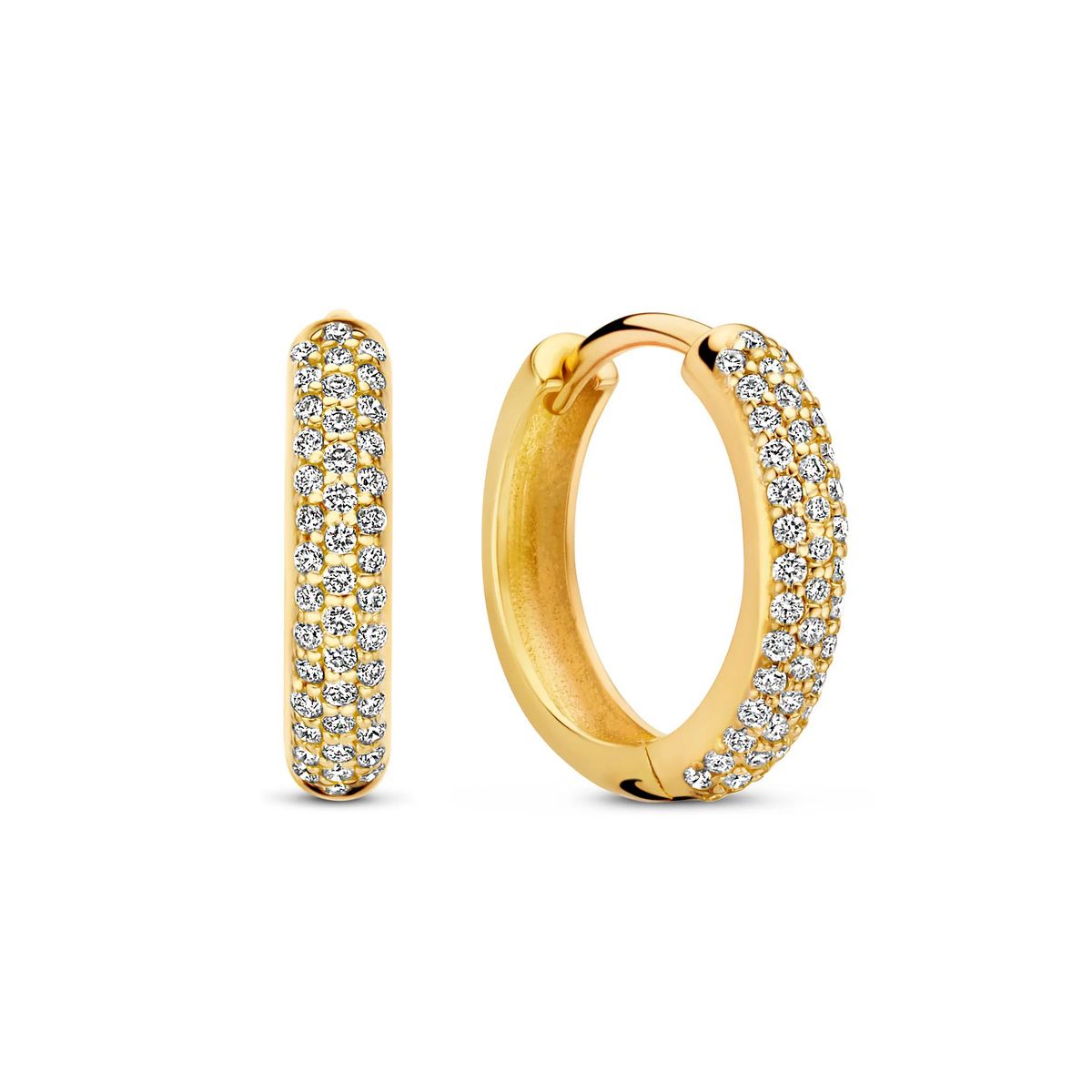 Goldene Huggies mit Diamant-Pavé