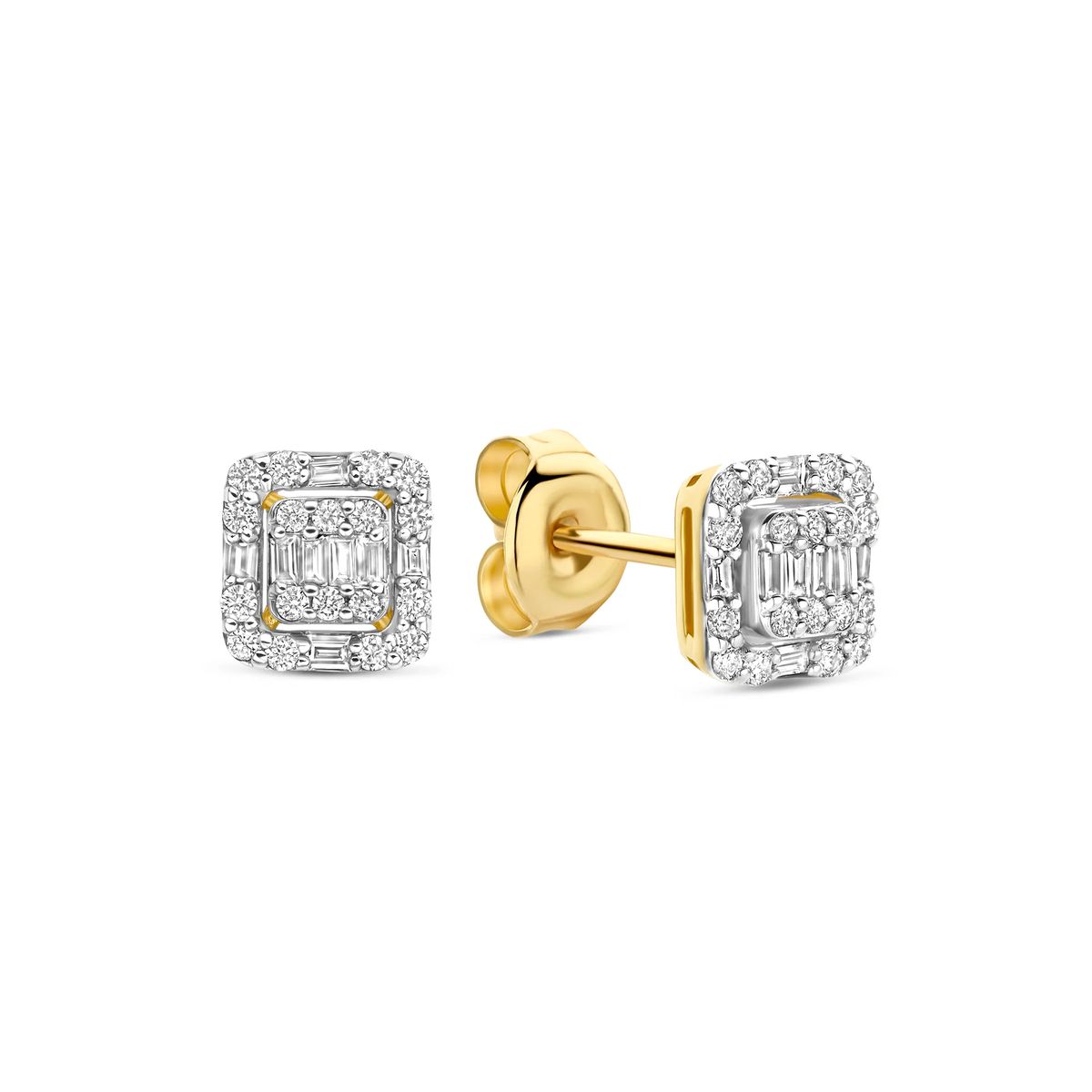 Quadratische Diamant-Cluster Ohrstecker