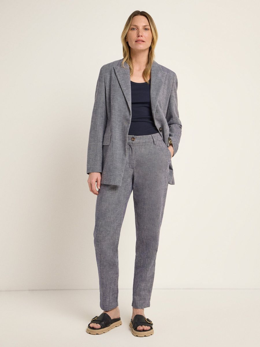 Bundfaltenhose aus Baumwoll-Leinen-Mix