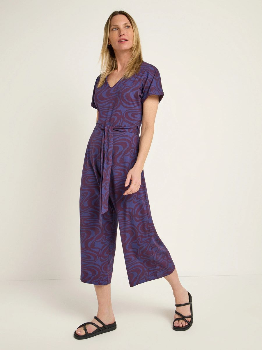 Jumpsuit mit weitem Bein und Muster