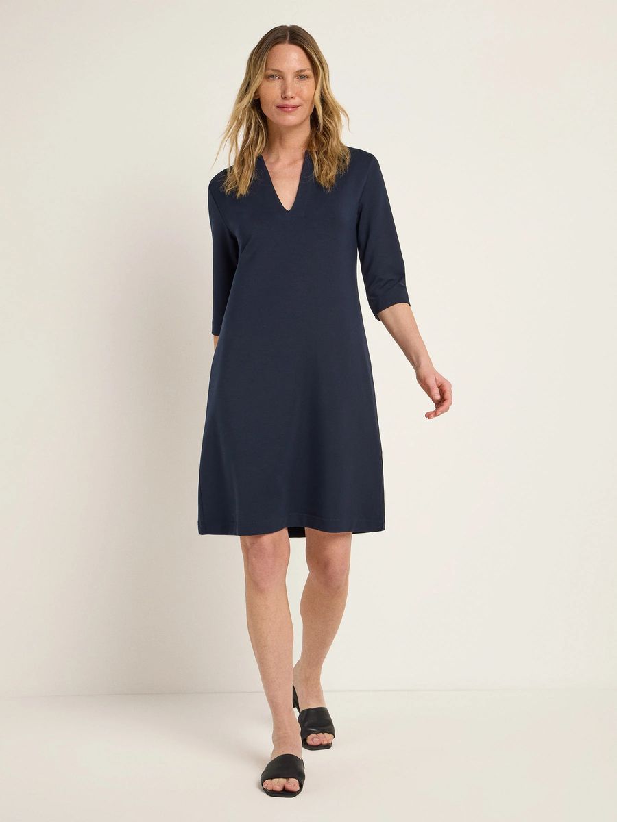 Lässiges Midikleid mit V-Ausschnitt