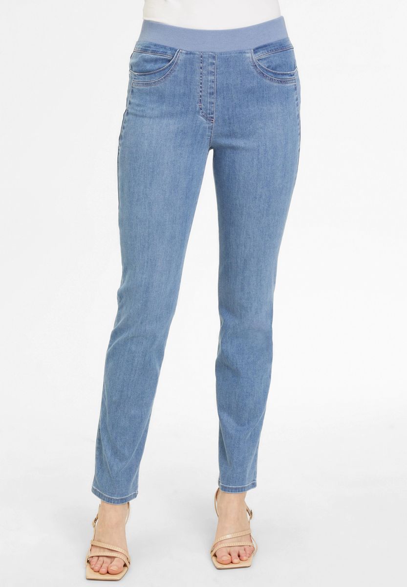 RAPHAELA BY BRAX Pamina Fun Jeans, Slim-Fit, Schlupf-Design, für Damen, blau, 36