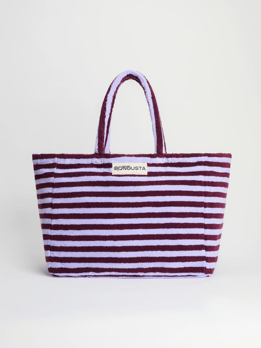 Gestreifte Bio-Baumwoll-Wochenendtasche