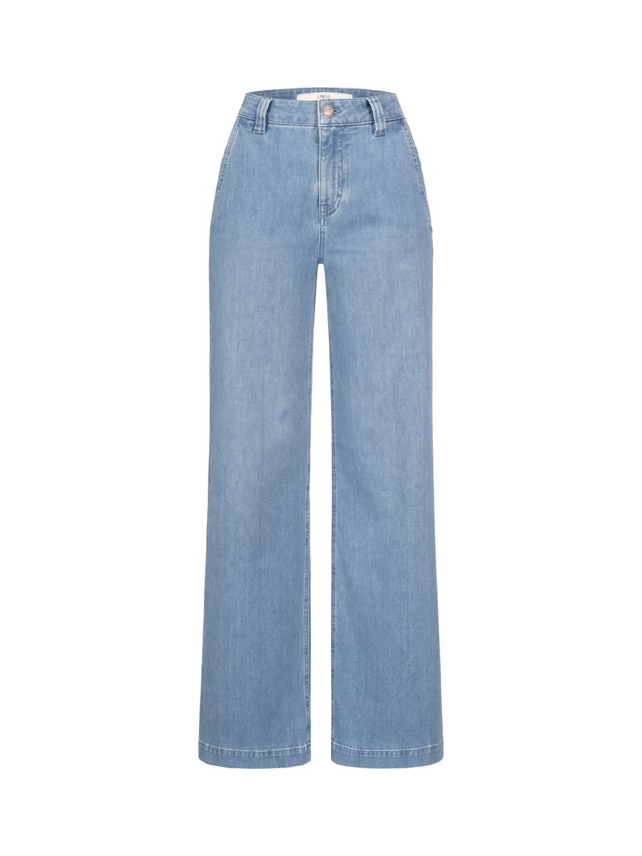 High-Waist Marlene-Jeans mit weitem Bein