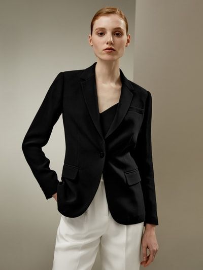 Maßgeschneiderter Blazer aus schwerem Seidenkrepp