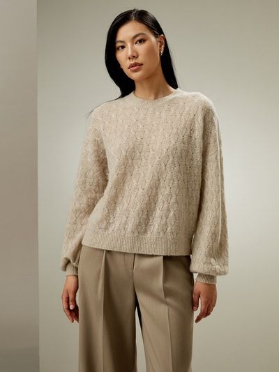 Strukturierter Seiden-Kaschmir-Pullover