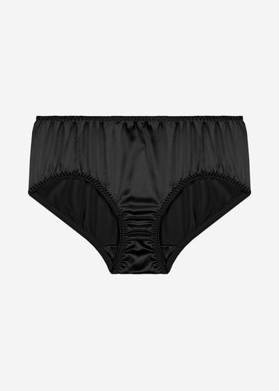 Glänzende Seidenslips mit hoher Taille