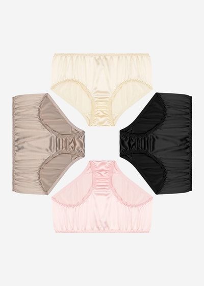 Feminines Seiden-Bikini-Slip-Set