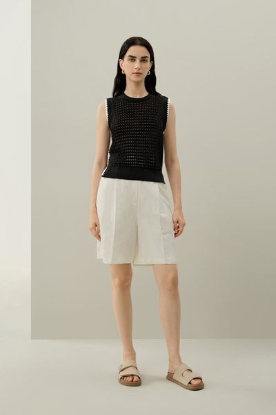 Stricktop aus Seide und Baumwolle