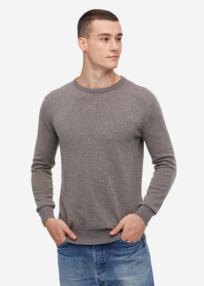 Klassischer Kaschmirpullover mit Rundhalsausschnitt
